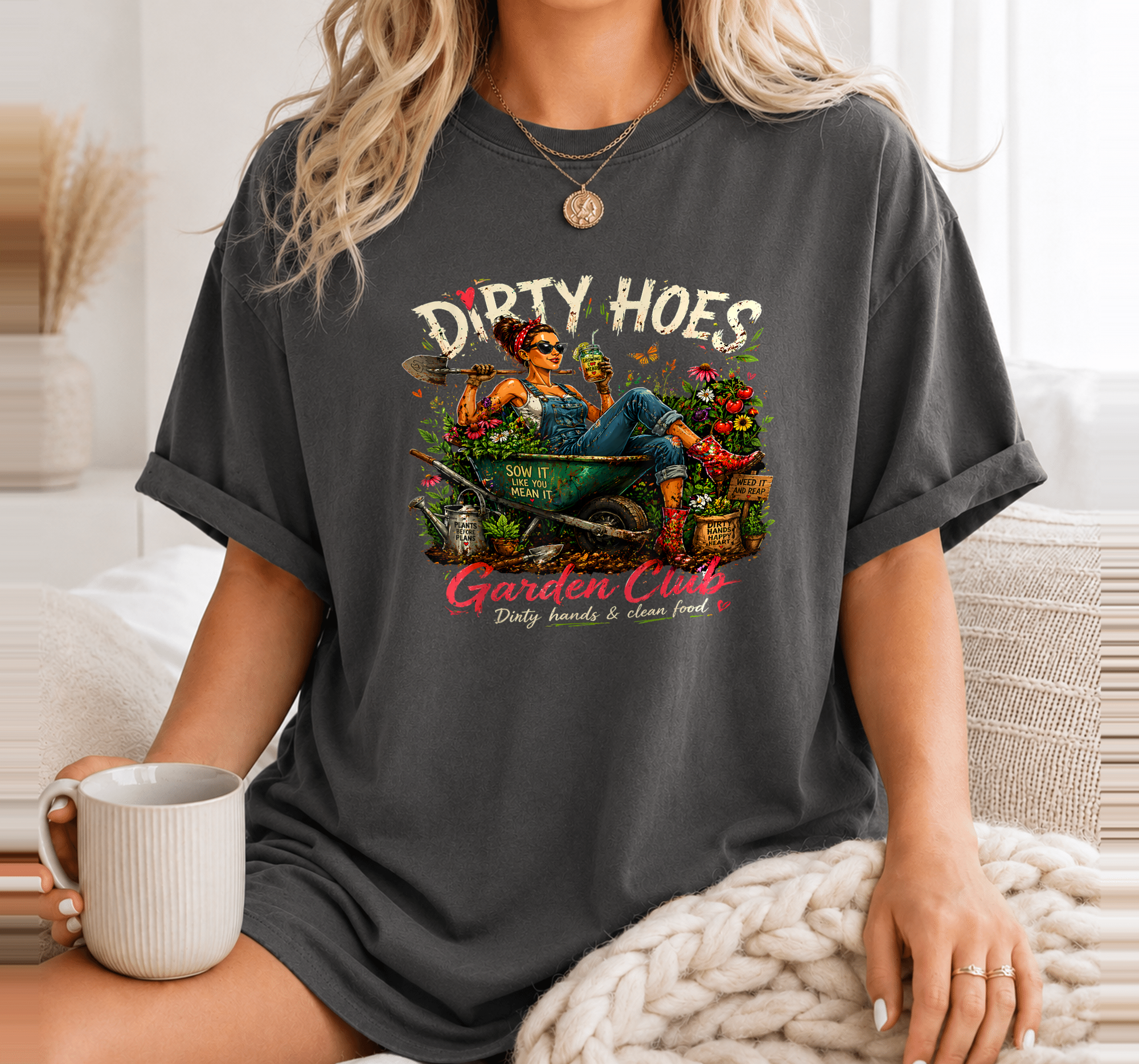 Dirty Hoes Garden Club Plant Lover Gardener for Women Girls T-Shirt