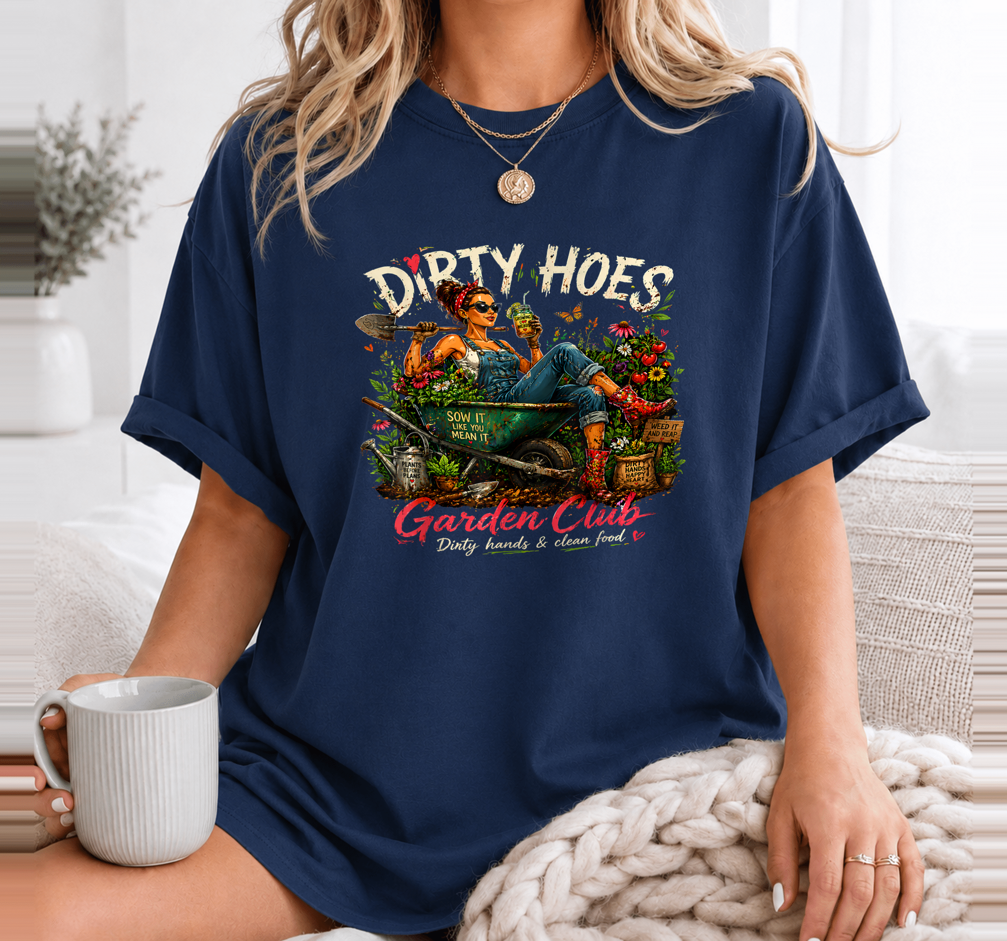 Dirty Hoes Garden Club Plant Lover Gardener for Women Girls T-Shirt 4