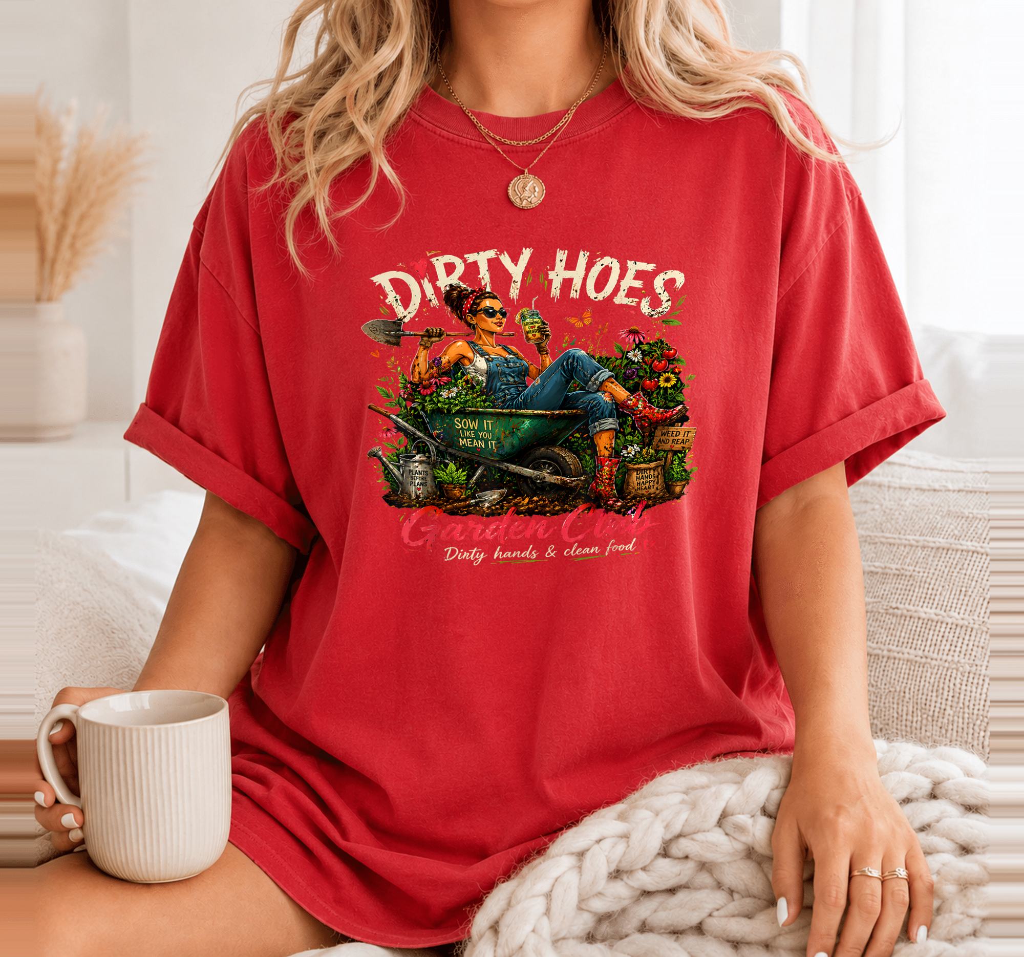 Dirty Hoes Garden Club Plant Lover Gardener for Women Girls T-Shirt 6