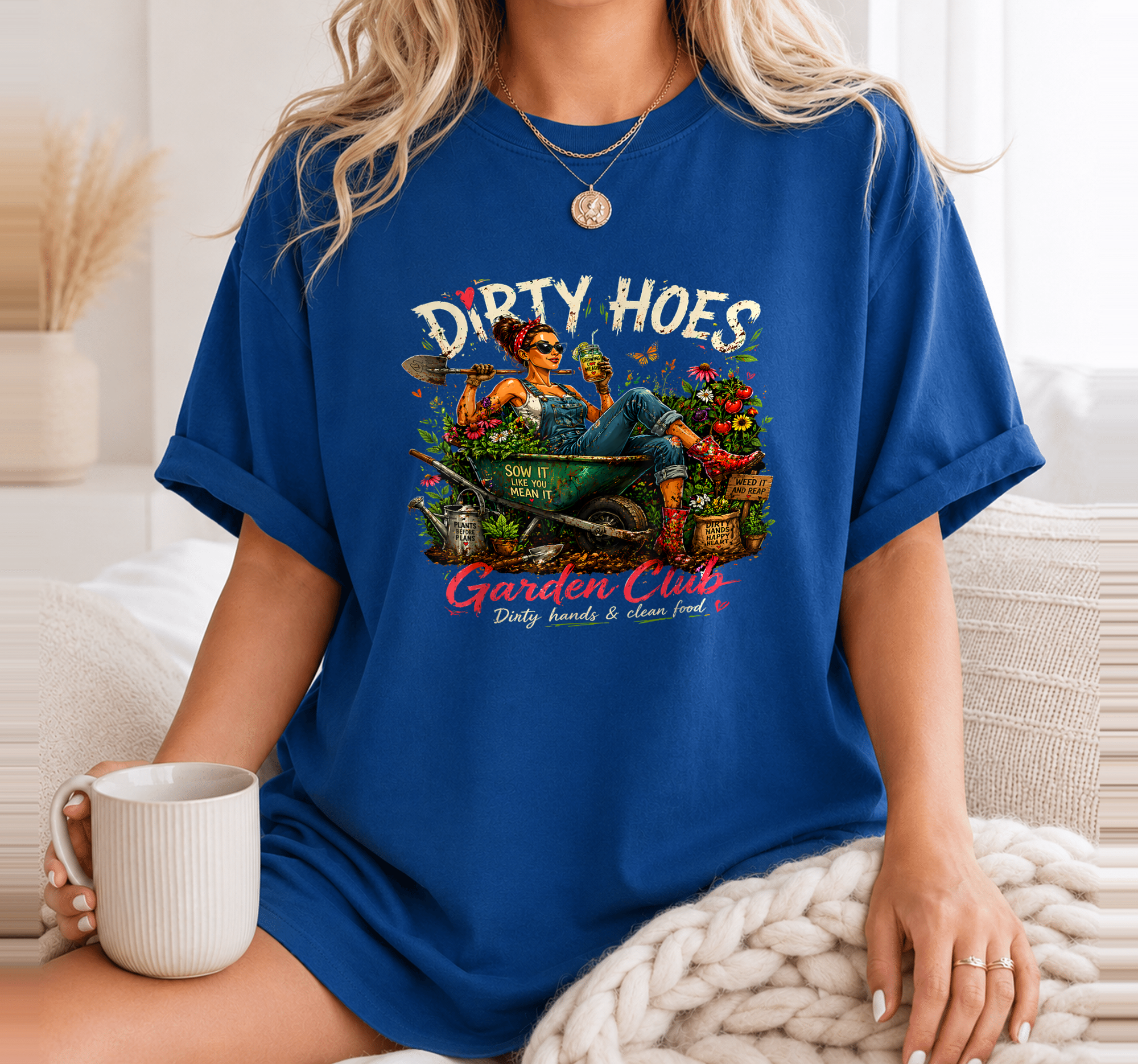 Dirty Hoes Garden Club Plant Lover Gardener for Women Girls T-Shirt 7