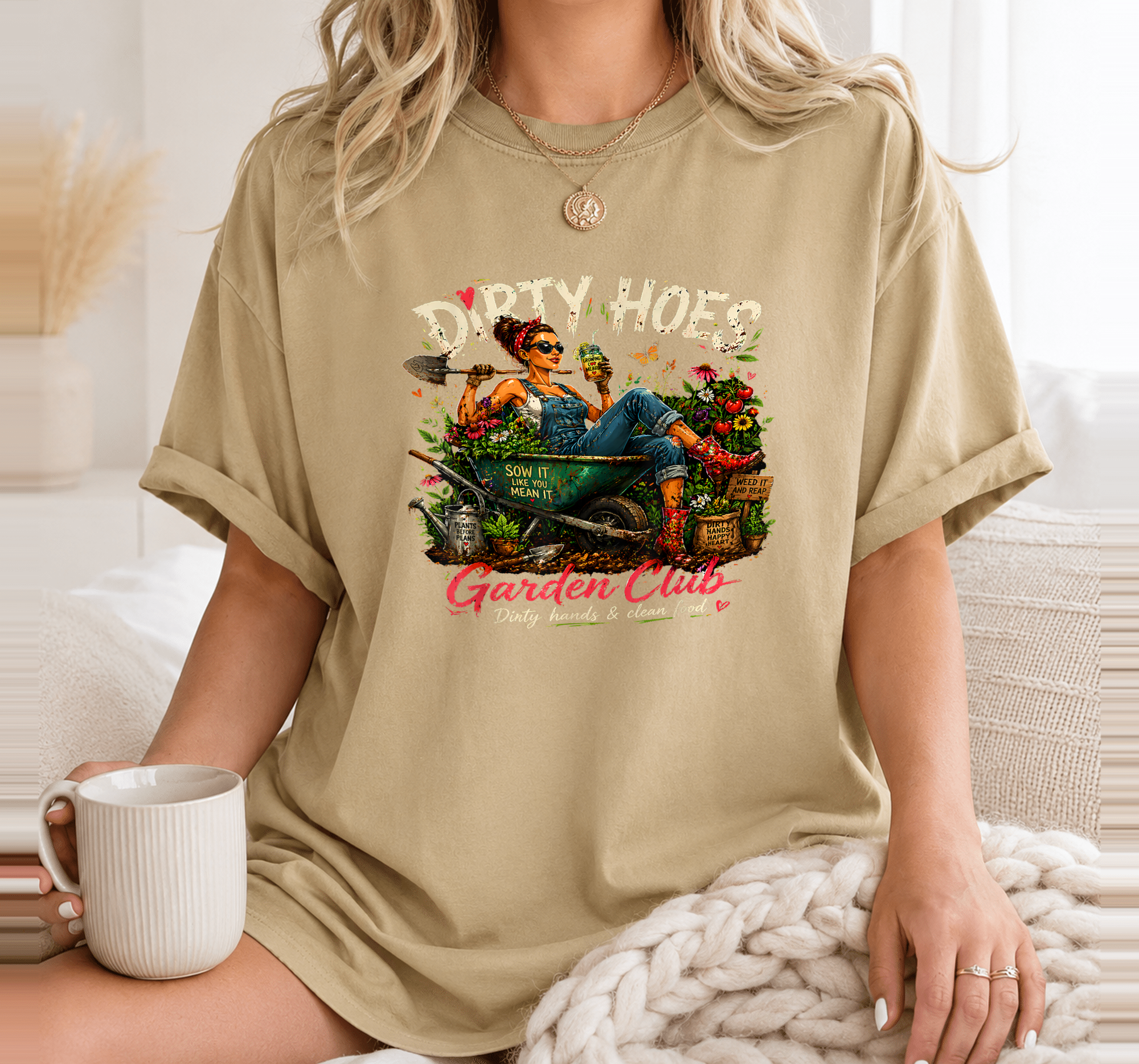 Dirty Hoes Garden Club Plant Lover Gardener for Women Girls T-Shirt 8